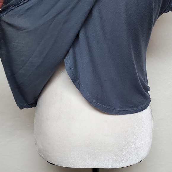 VINTAGE Say Anything Gray Graphic True Love Shines Cropped Split Back Tee - Picture 9 of 12